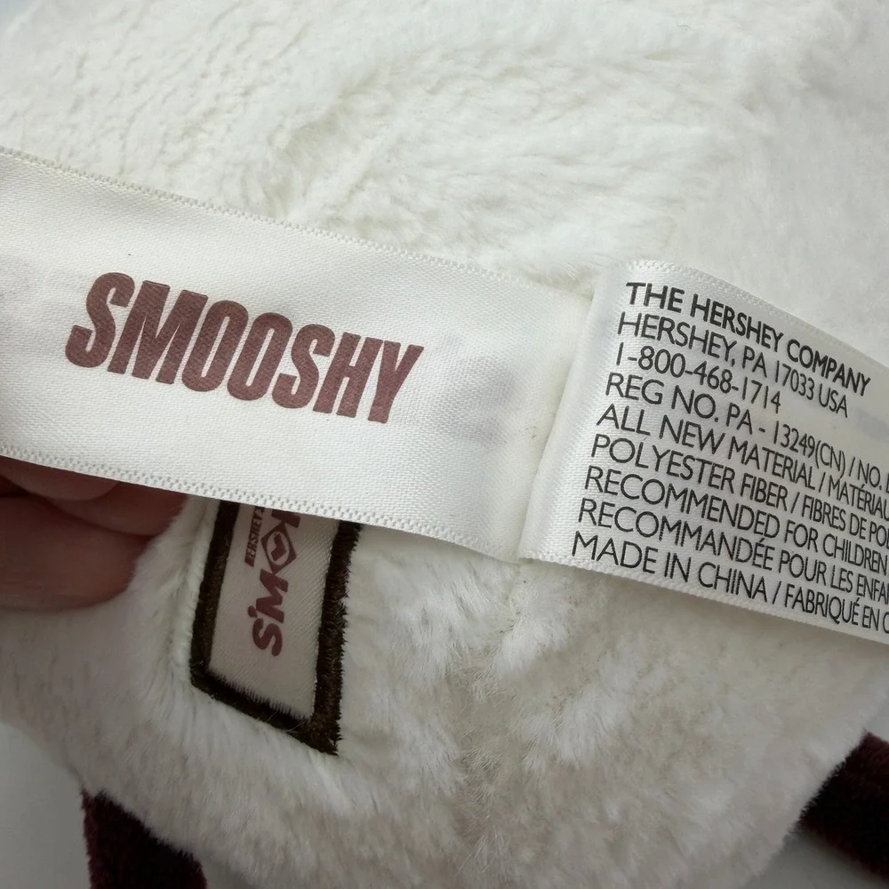 Hershey's S'mores Smooshy Marshmallow Plush White Brown Embroidered Stuffed Toy